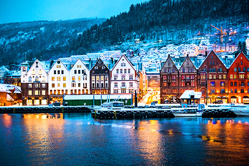 Hanseatic wharf, Bryggen, in Bergen, Norway