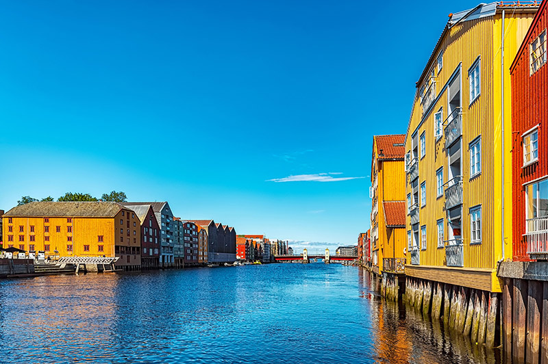 Nidelva River in Trondheim, Norway