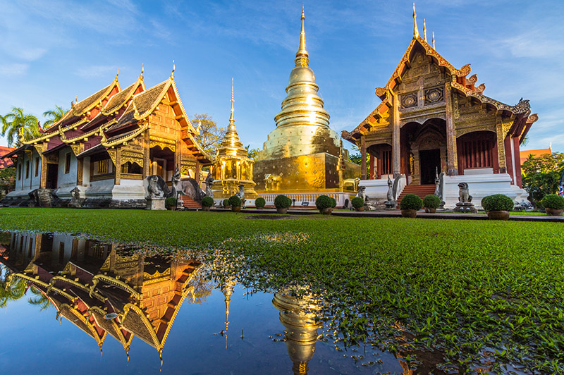Wat Phra Singh, a Buddhist temple in Chiang Mai, Thailand