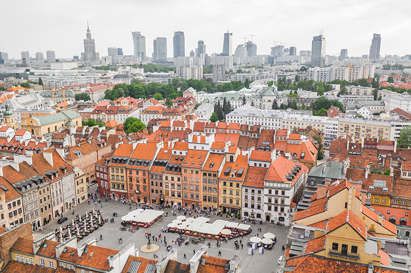 Old Town Market Square (Rynek Starego Miasta) in Warsaw, Poland