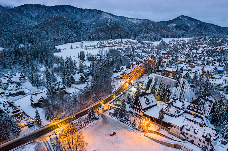 Aerial view of Zakopane, Poland