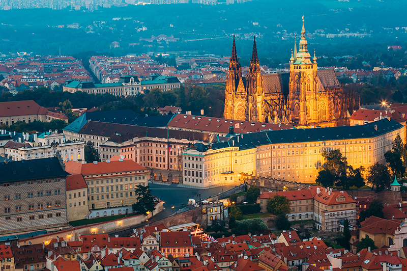 Prague Castle complex in Prague, Czech Republic