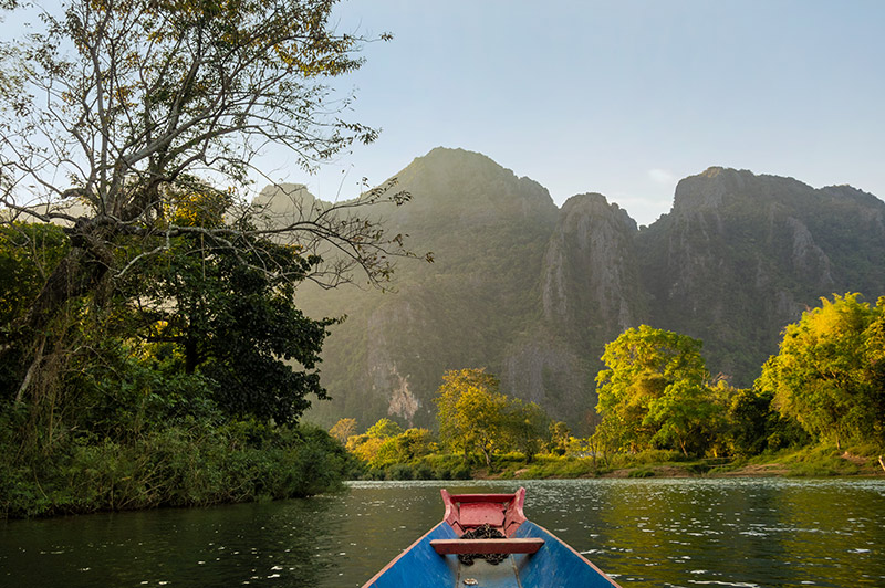 Nam Song River in Vang Vieng, Laos