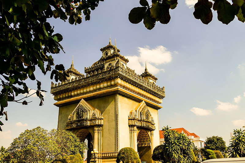 Patuxai Victory Monument located in Vientiane, Laos